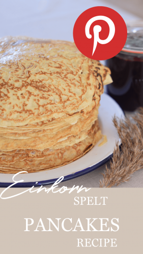 Pin the recipe for einkorn spelt pancakes to your Pinterest