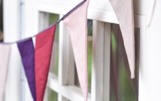 Fabric Linen Bunting in soft rose colors