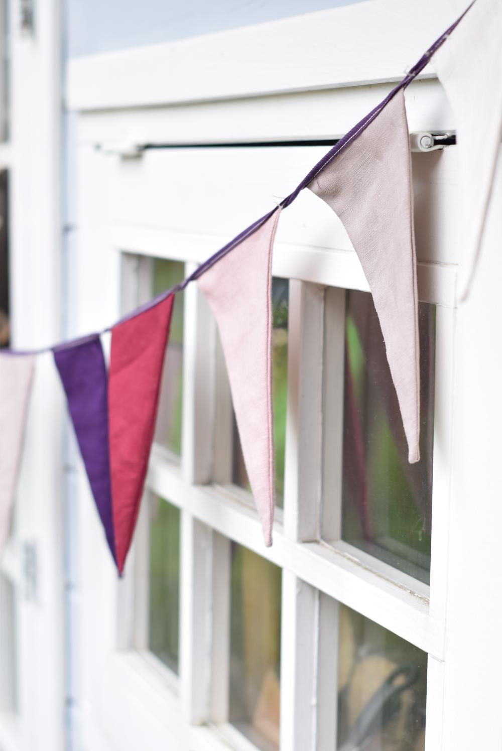 Fabric Linen Bunting in soft rose colors