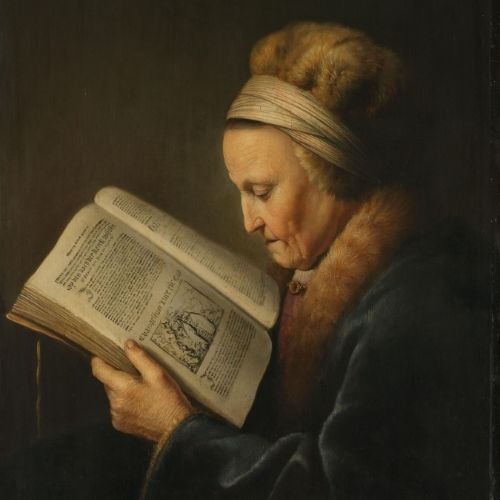 Old Woman reading a Lectionary : the so-called portrait of Rembrandt's mother, Neeltgen Willemsdr van Zuijdtbroeck